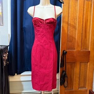 Express Red Strapless Dress